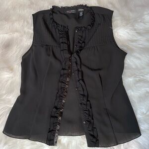 Liz Claiborne Elegant Black Ruffle Top